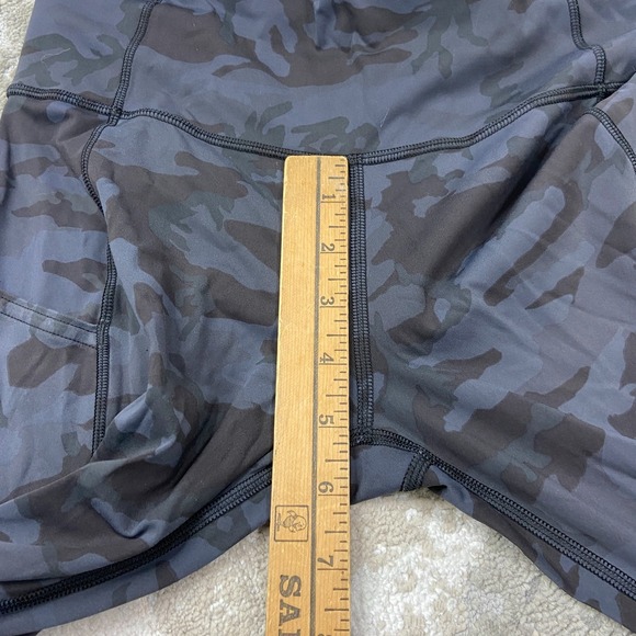 Lululemon Fast and Free Crop Leggings Womens 26W Navy Black Camouflage Workout - Picture 5 of 9